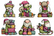 Watercolor Cute Christmas Clipart, an Illustration by Daily.Designs (Thumbnail 4 of 5)