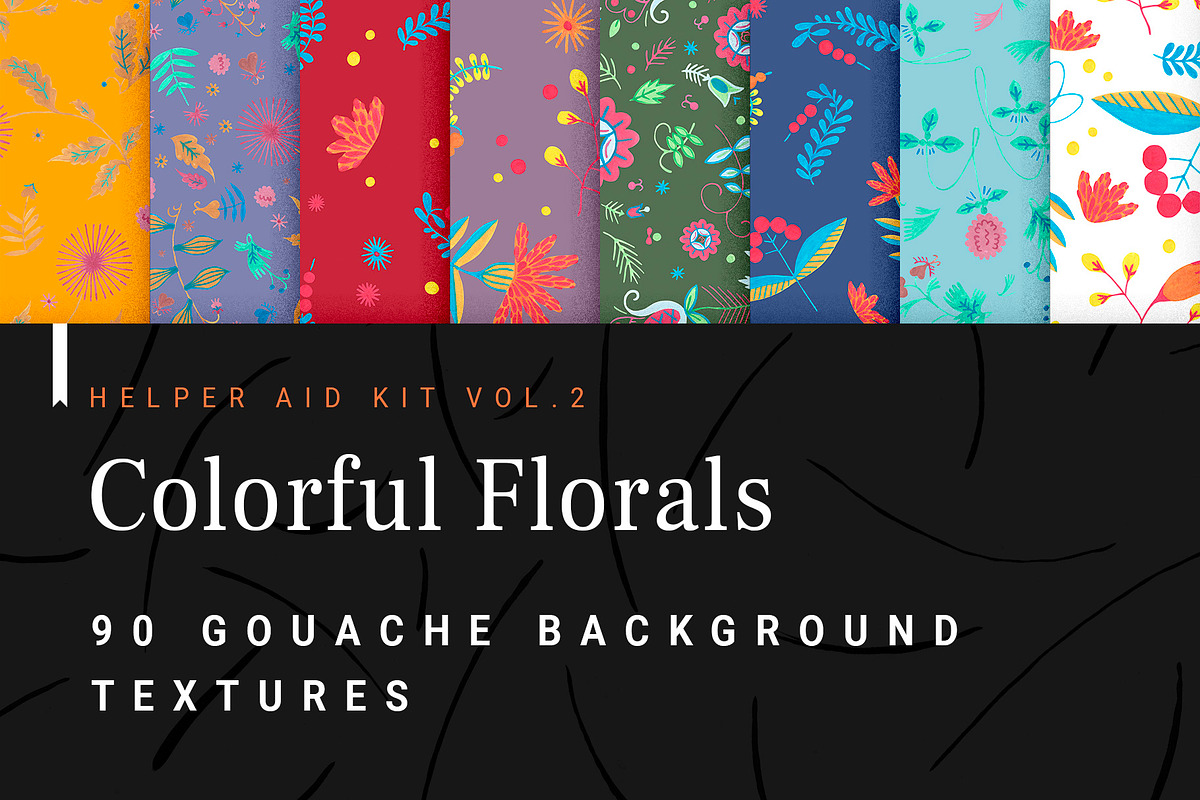 Floral Folklore Pattern Aid Kit, a Texture Graphic by Folkheart (Photo 1 of 6)