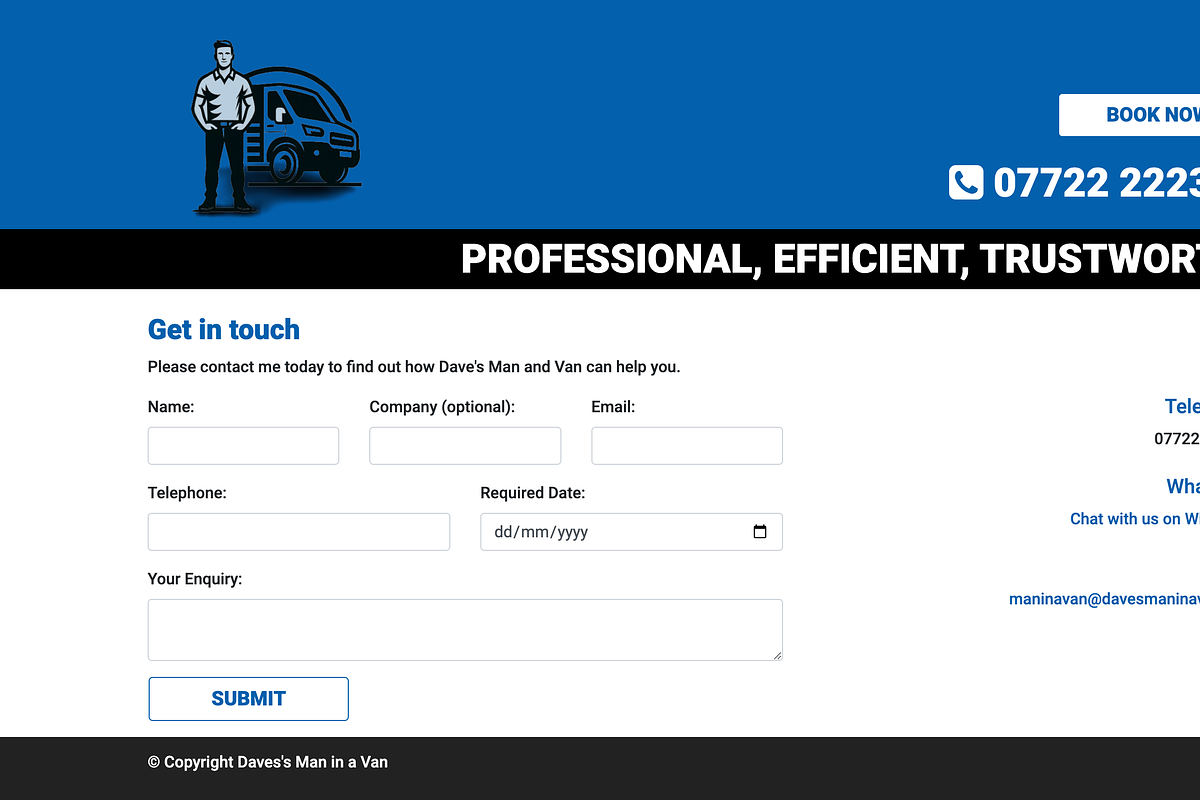 Man with a van/Removals HTML Website, a HTML Template by Darweish Designs (Photo 2 of 2)