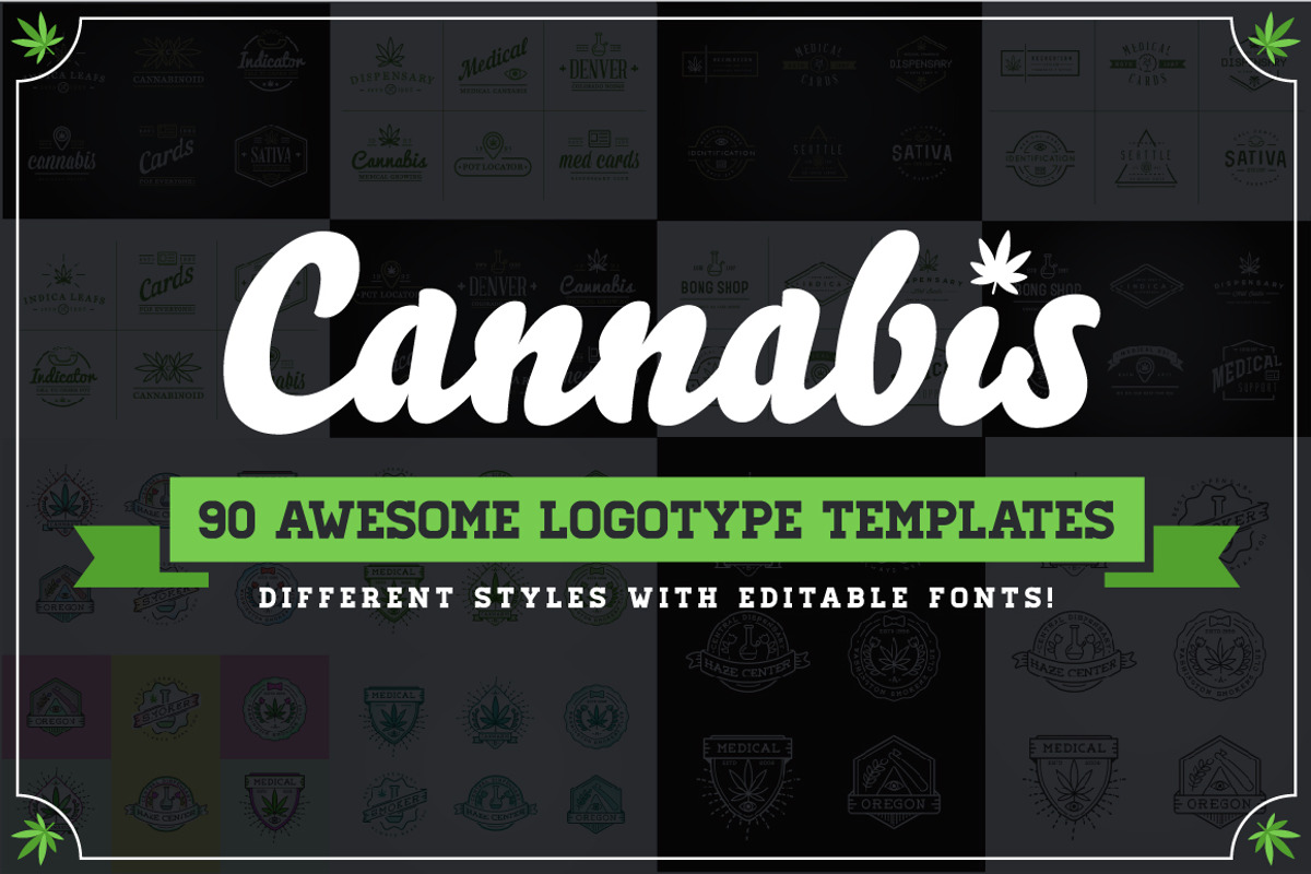 Awesome Cannabis Logotype Templates, a Branding & Logo Template by Ckybe's Corner (Photo 1 of 6)