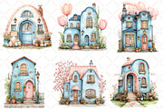 Whimsical Spring House Clipart, an Illustration by Black Bird Studio (Thumbnail 4 of 7)
