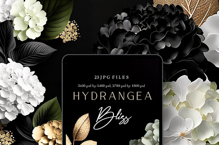 Hydrangea Bliss, a Wallpaper Graphic by HAPPY PUPPY SHOP