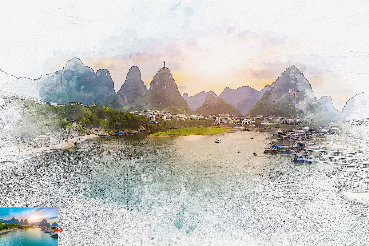 Landscape Photography Watercolor, an Action Add-On by MRI STUDIO (Photo 5 of 10)