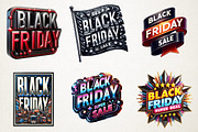 Black Friday Banners and Signs Clipa, an Illustration by RobertsArt (Thumbnail 3 of 7)