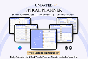 Undated Digital Planner, a Templates & Theme by LumusStudio