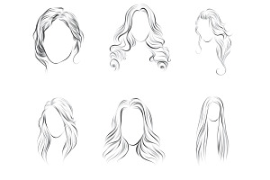 Womens Hair Set 2 Procreate Brush