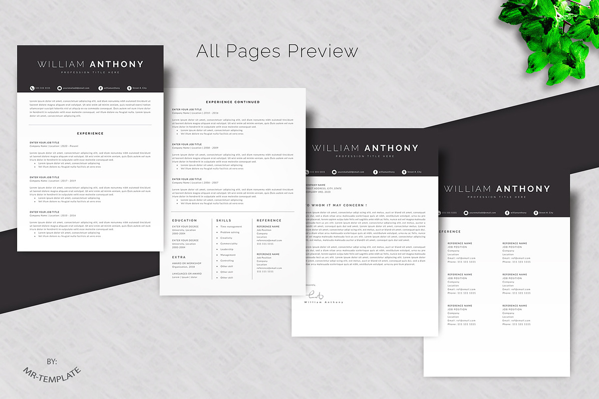 Resume /Cv Template 4 Pages Word, a Resume Template by Mr-Template (Photo 4 of 5)