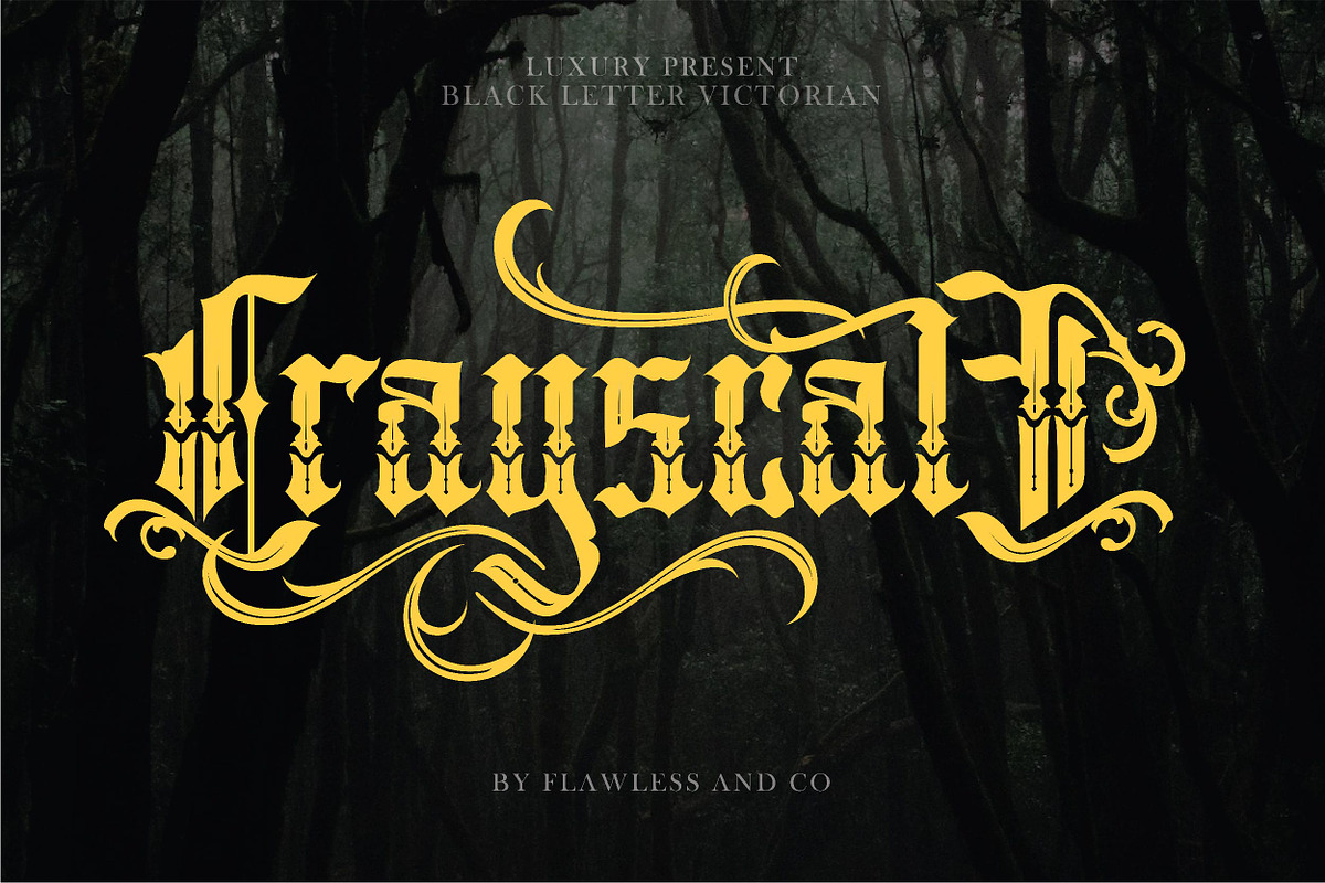 Crayscale-Blackletter Victorian Font, a Blackletter Font by Flawless And Co (Photo 1 of 10)