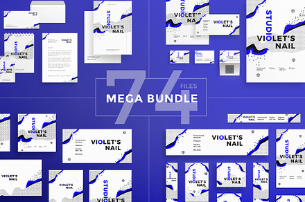 Mega Bundle | Violets Nail Studio, a Poster Template by Amber Graphics