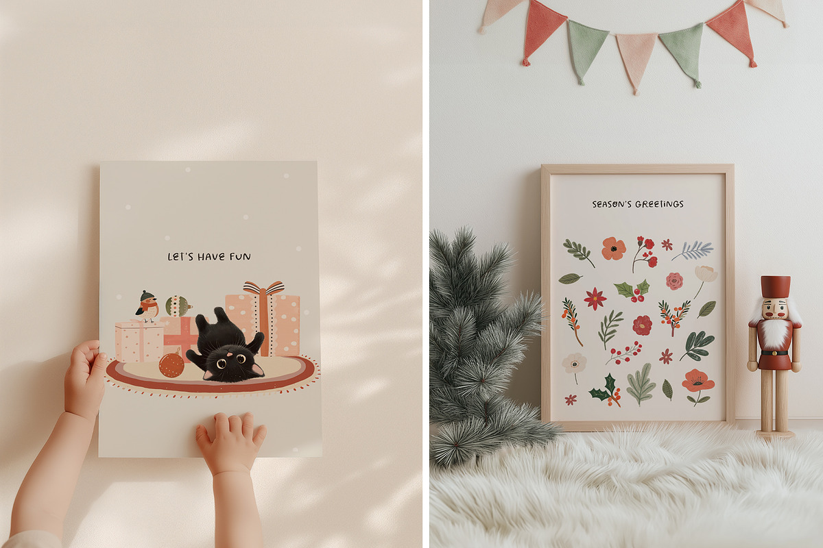 Christmas Curious Cats Collection, a Seasonal Illustration by Muse Artist (Photo 6 of 13)