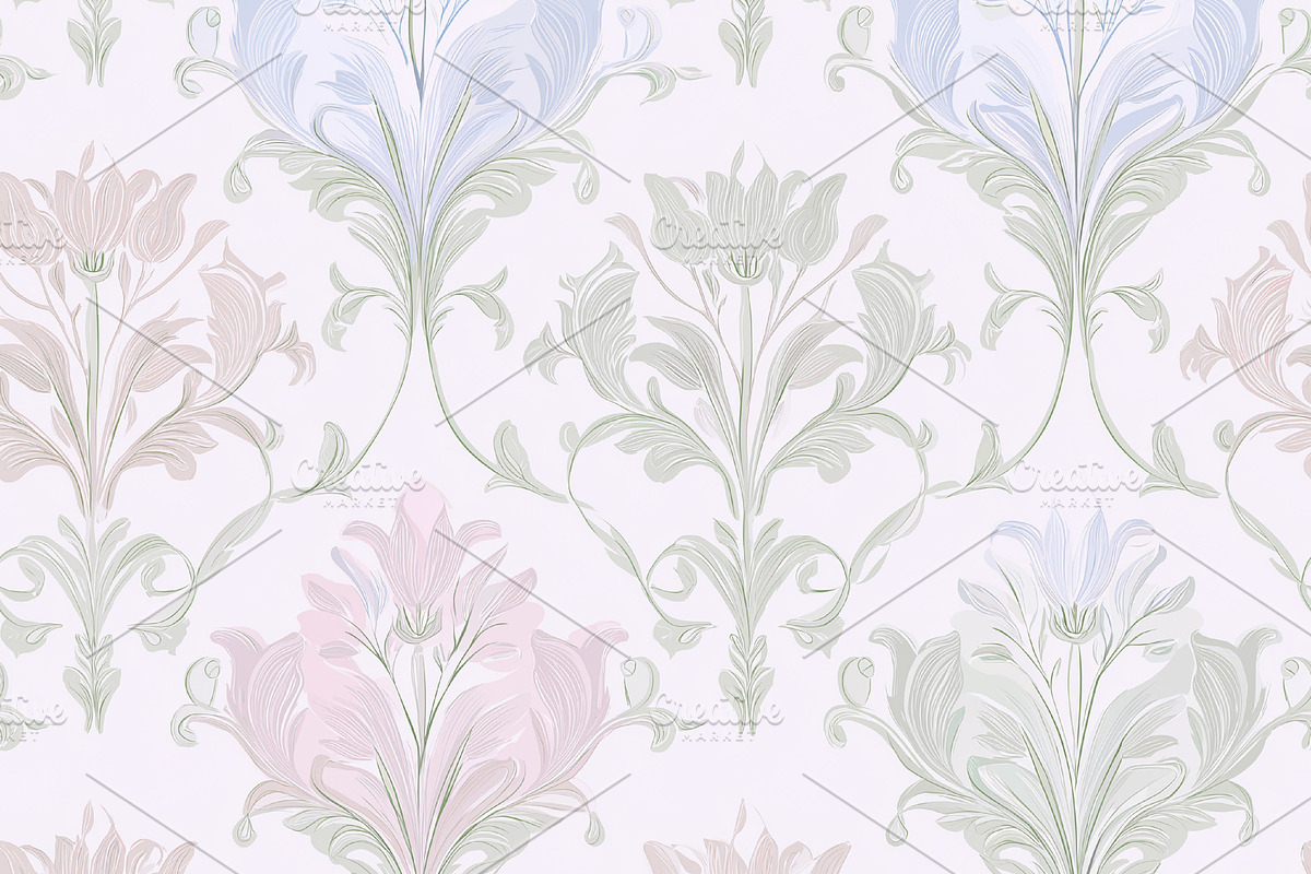 Seamless pattern, seamless floral damask pattern creating elegan, a Pattern Graphic by Studio ANNA