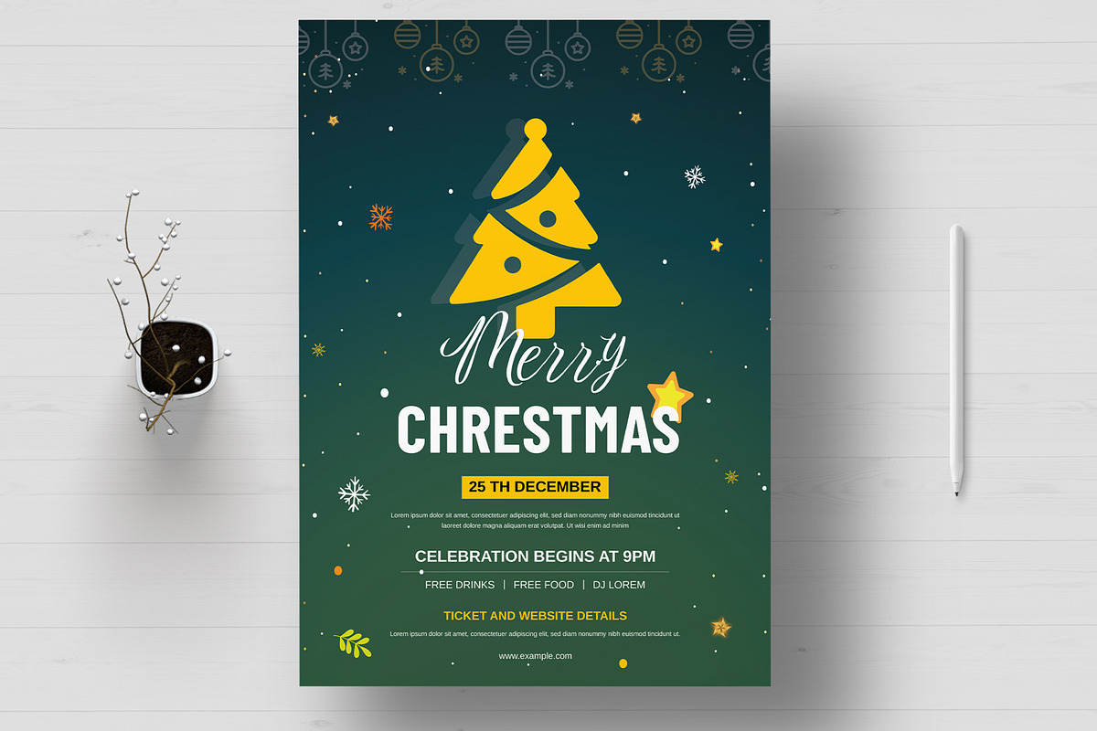 Christmas Flyer Layout, a Flyer Template by MightyDesign (Photo 1 of 8)