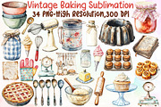 Vintage Baking Sublimation Clipart, an Illustration by Sublimation Artist (Thumbnail 1 of 6)