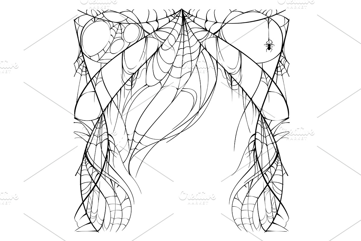 Abundant torn web and spider on, an Object Graphic by orensila