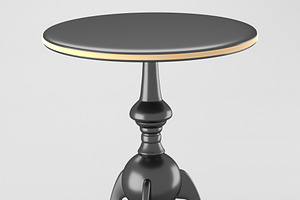 Decorative Table In Chrome And Gold