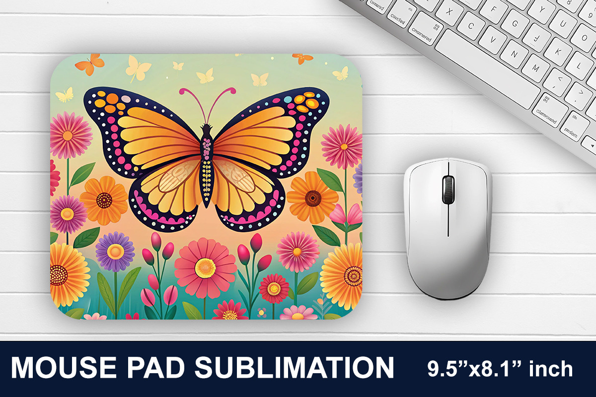 Floral Butterfly Mouse Pad Bundle, a Graphic by crative8112 (Photo 9 of 10)