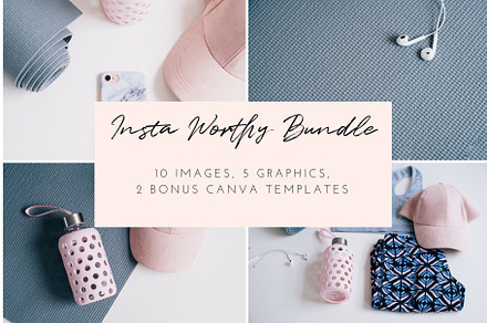 Fitness styled photo bundle | 1 stock photo containing social media and