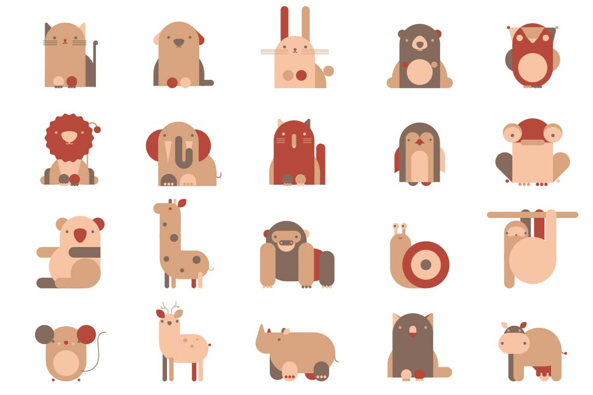 Funny animals. Vector pack, an Animal Illustration by Derenskaya (Photo 3 of 5)