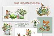 Vintage Watercolor Gardening Clipart, an Animal Illustration by JSolomatina (Thumbnail 4 of 13)