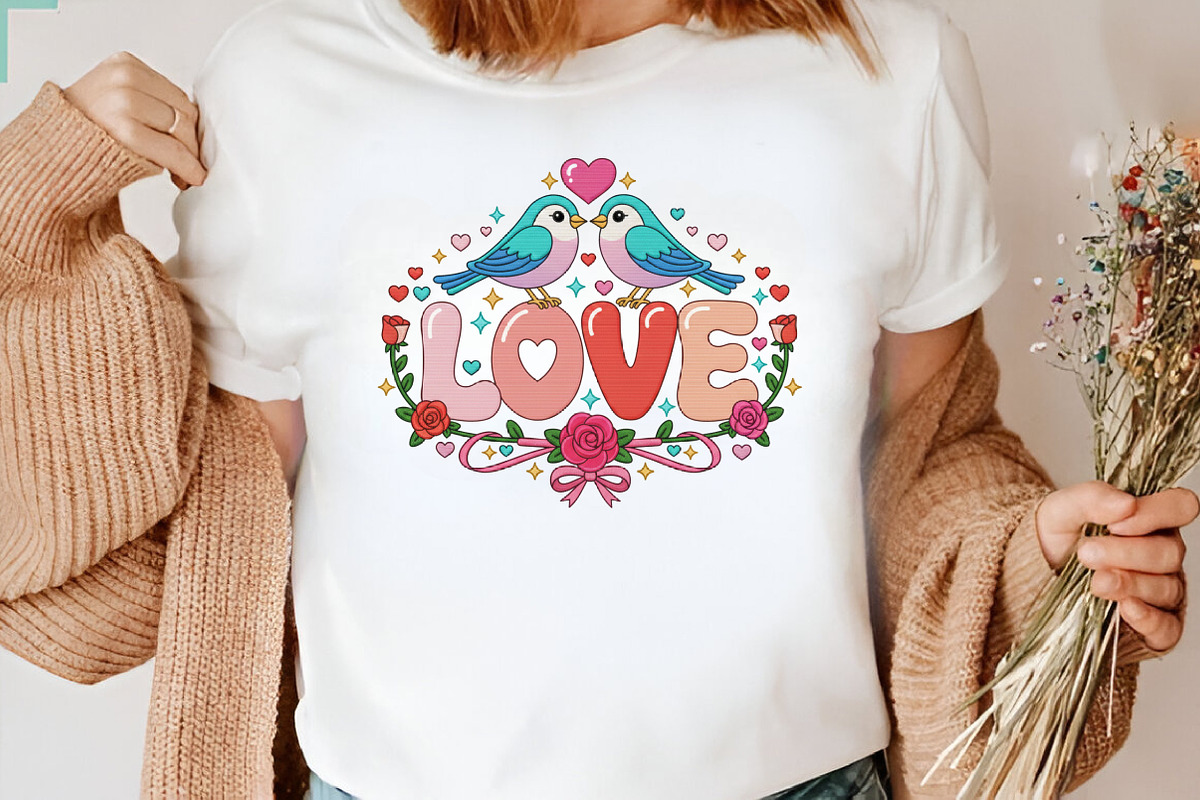 Cute Love Birds Sublimation PNG, an Illustration by Designking (Photo 6 of 6)