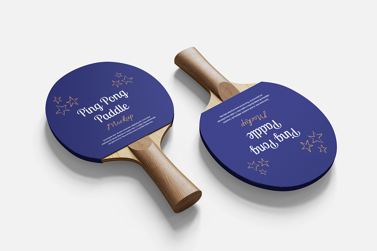 Modern Ping Pong Paddle Mockup, an Advertising Mockup by Indah (Photo 4 of 6)