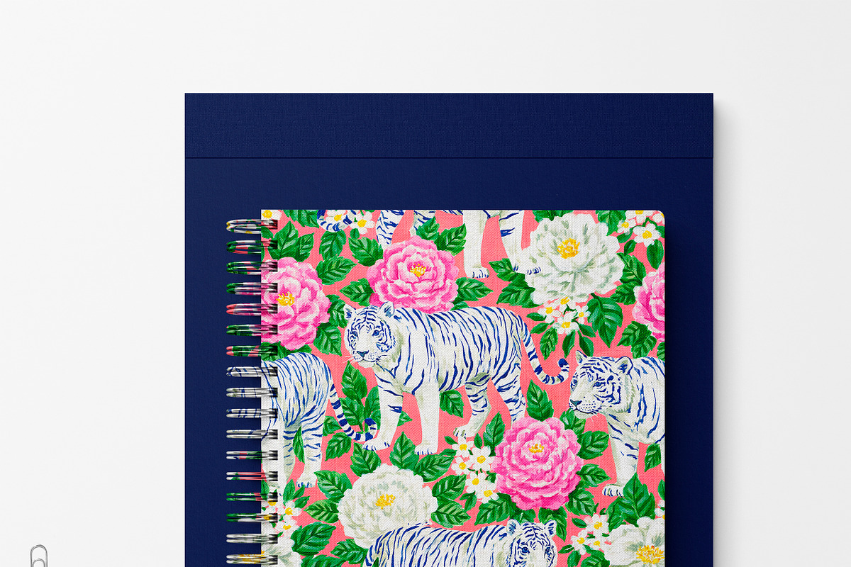 Seamless Colourful Tiger Patterns, a Pattern Graphic by The Preppy Artist (Photo 2 of 11)