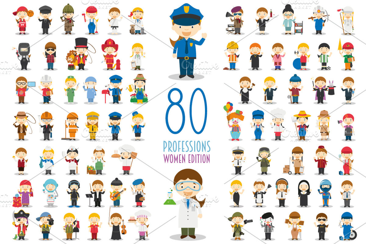 80 professions WOMEN EDITION, a Healthcare Illustration by asantosg (Photo 1 of 5)