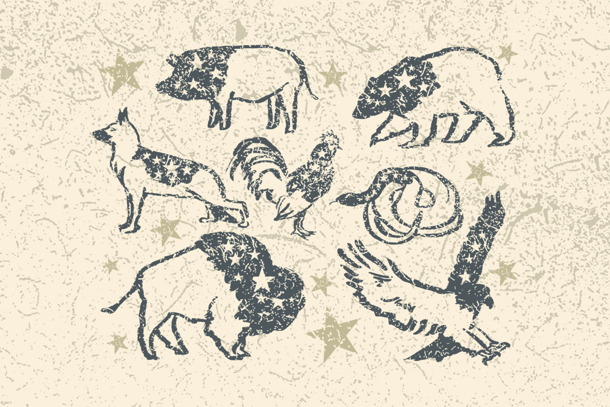 7 Hand Drawn Patriotic Animals, a Graphic by Phosphorus Design Co. (Photo 4 of 5)