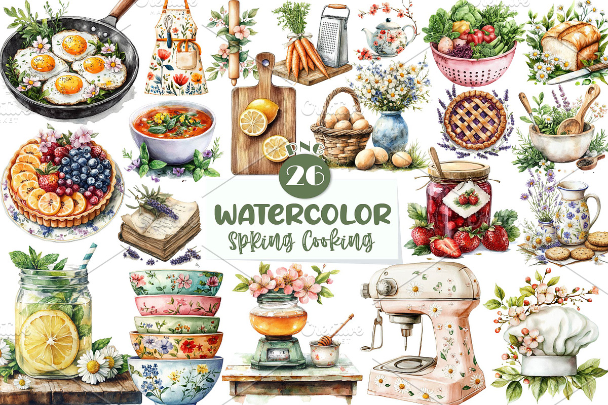 Spring Cooking Sublimation Clipart, an Icon by CreationArt (Photo 1 of 6)