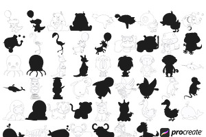 Cartoon Animal Outline Silhouette 7