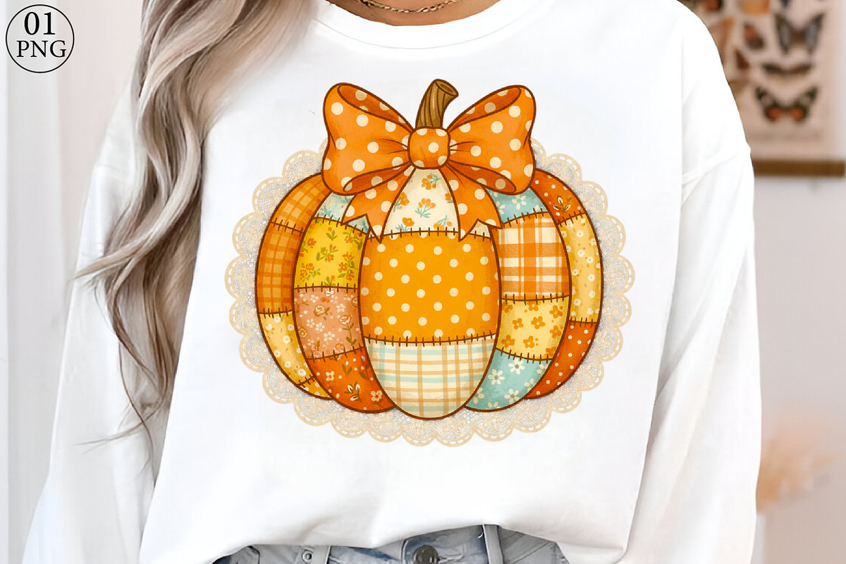 Preppy Floral Pumpkin PNG, an Illustration by Libby Wishes (Photo 1 of 11)