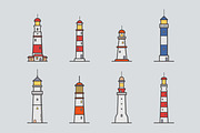 Lighthouses set, seamless patterns, an Object Illustration by Good Studio (Thumbnail 2 of 9)