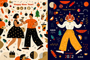 New Year & Christmas collection, a Seasonal Illustration by MoleskoStudio (Thumbnail 10 of 38)