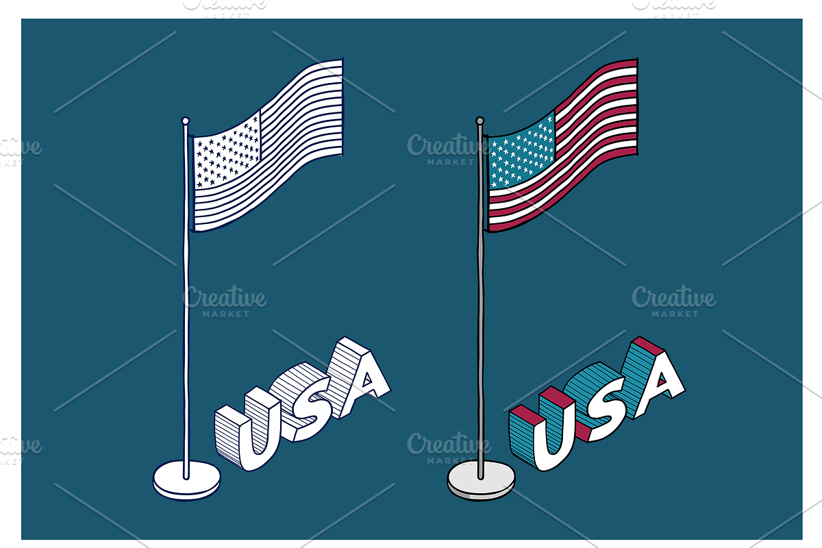 Isometric vector Map of the USA, an Education Illustration by Illustrationsforteachers (Photo 6 of 6)