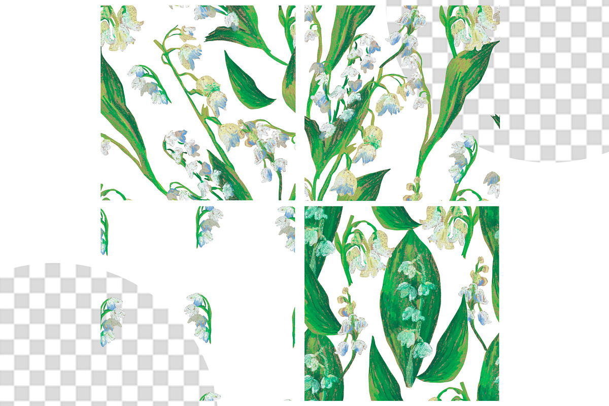 Lily of the Valley Crayons  Seamless, a Pattern Graphic by Lucyinyourheart (Photo 6 of 10)
