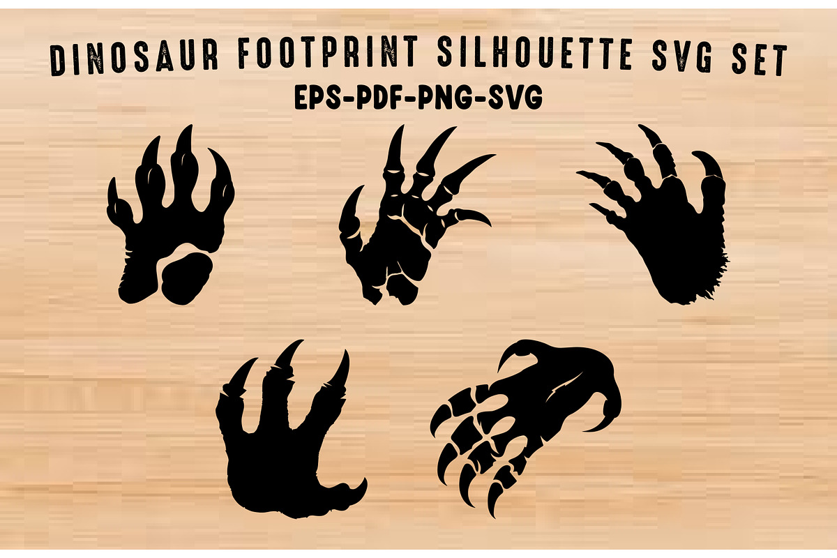 Dinosaur Footprint SVG Vector Bundle, an Animal Illustration by Gfx Expert Team (Photo 1 of 3)