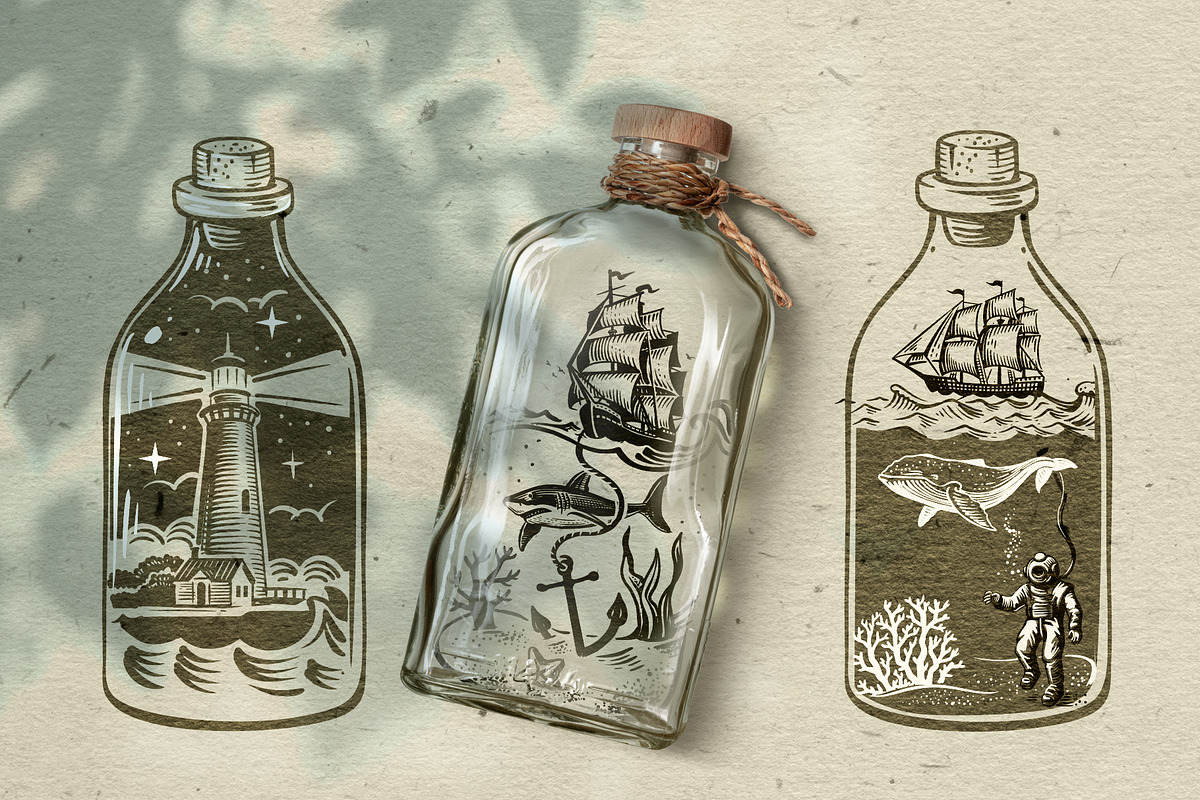 Nautical. Mockups, vector, textures., a Texture Illustration by bioraven (Photo 21 of 26)