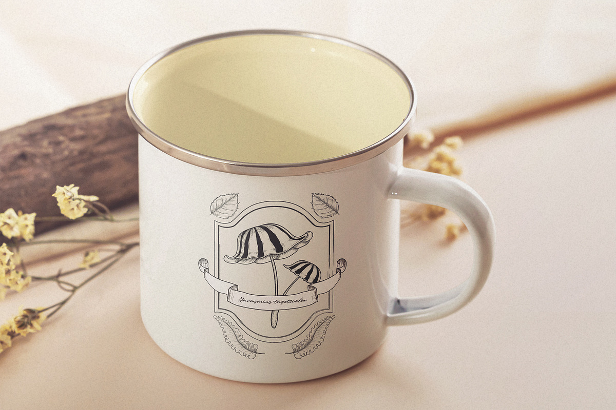 Hand Drawn Vector Vintage Mushrooms, a Decorative Illustration by foxsong (Photo 12 of 12)