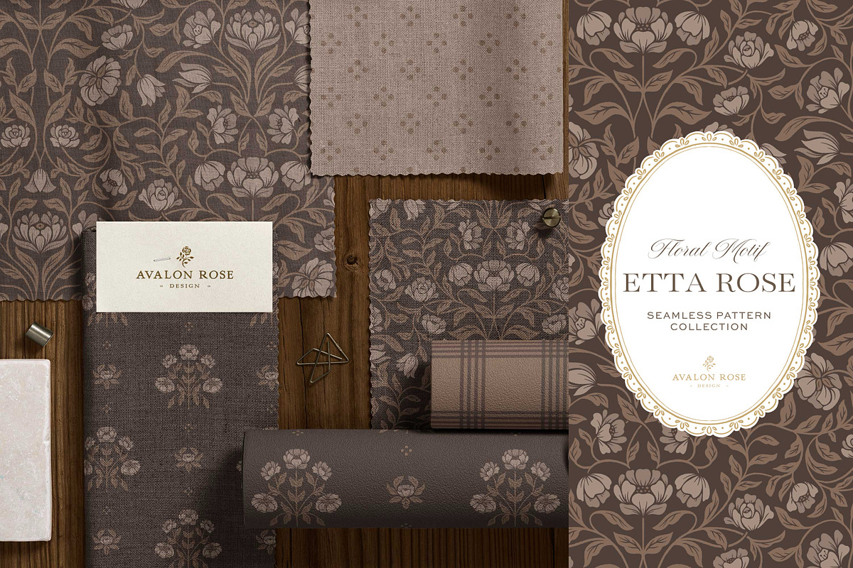 Vintage Brown Floral Print Patterns, a Pattern Graphic by Eclectic Anthology (Photo 3 of 14)