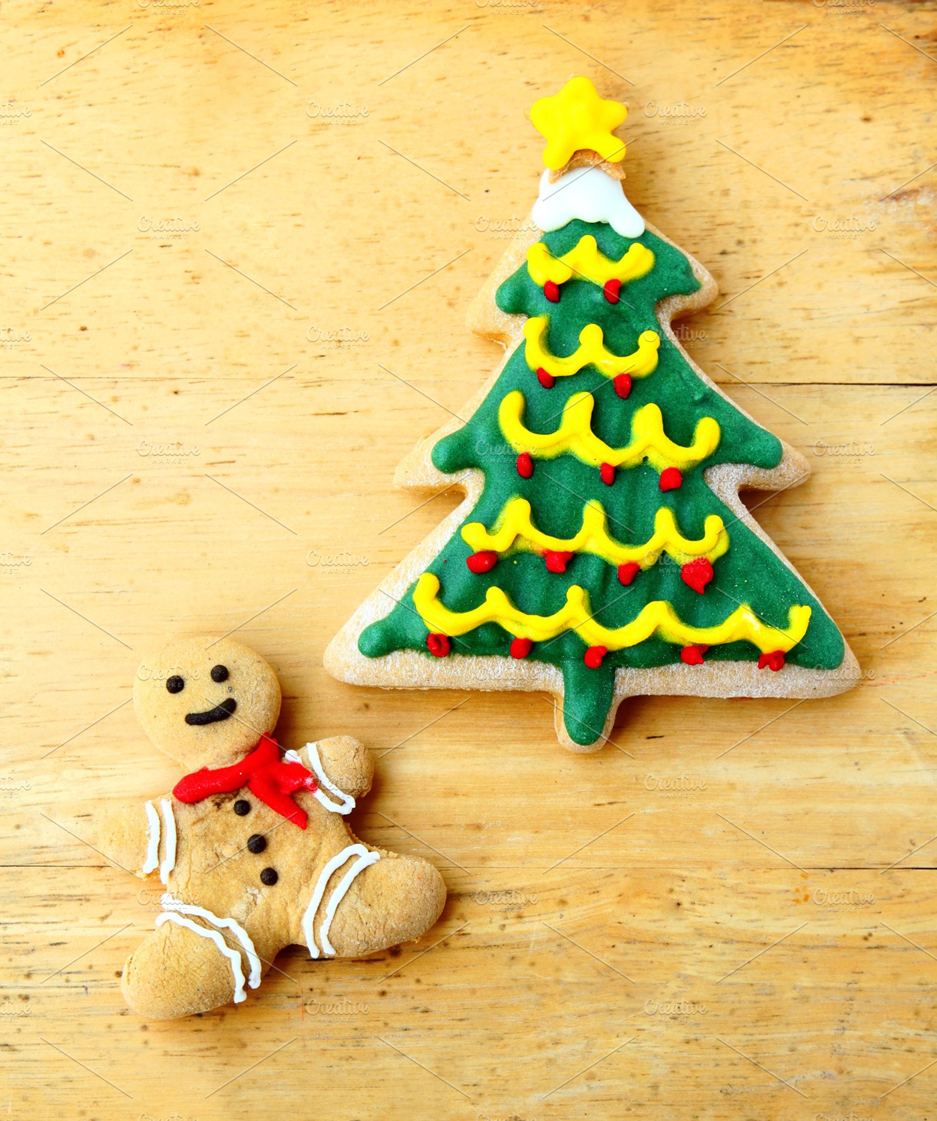 Ginger bread and christmas tree