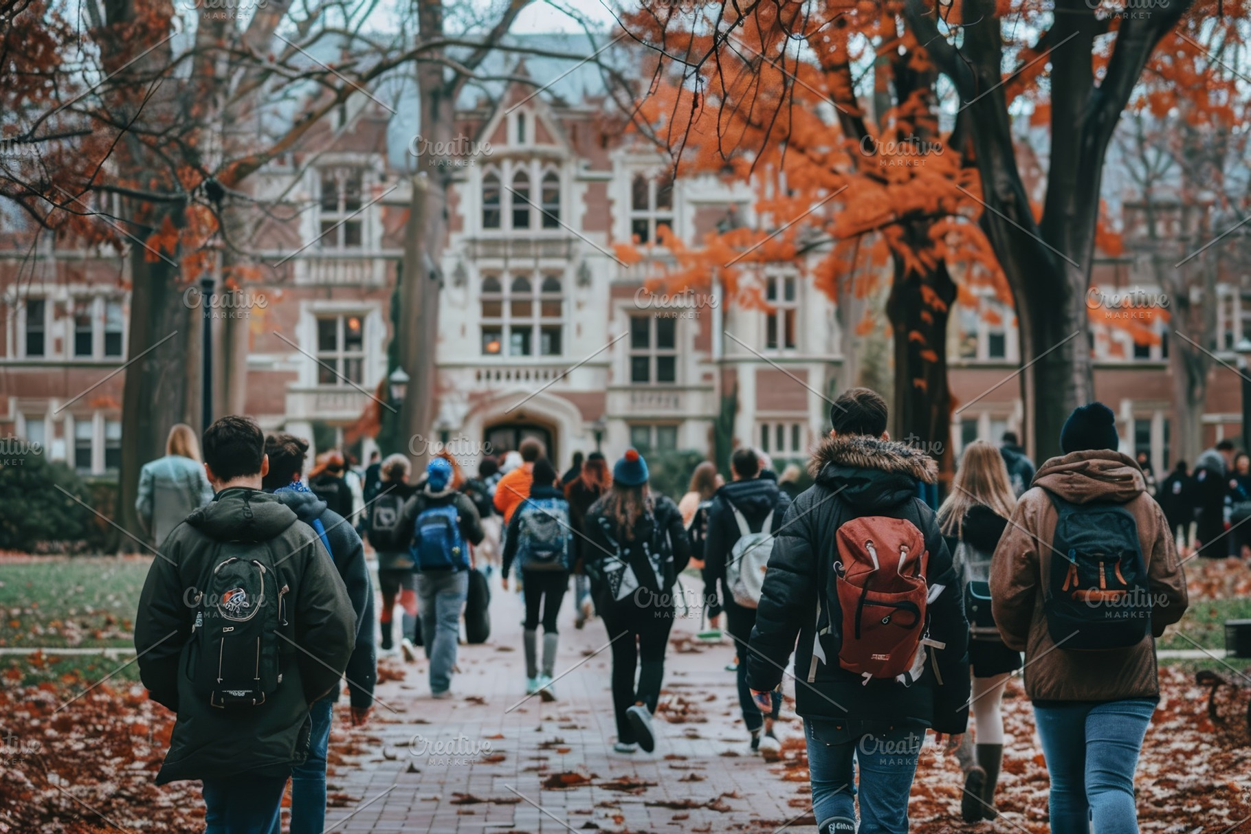 A group of students walk across a co, a Photo by Iftikhar Alam