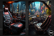 Cyberpunk Vehicle Interior Poster, a Background Graphic by Other Side Art (Thumbnail 2 of 5)