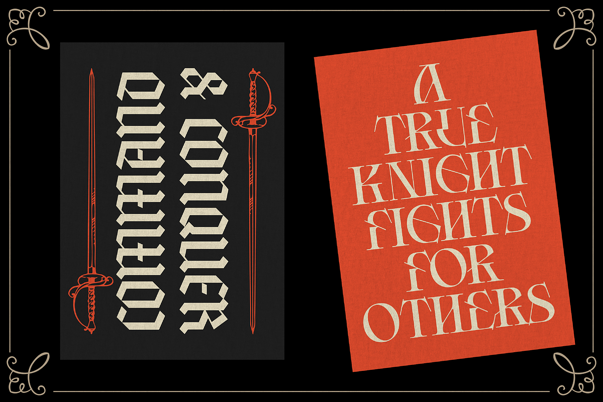 Chroma Jeans, a Blackletter Font by Sitintahitam (Photo 7 of 9)
