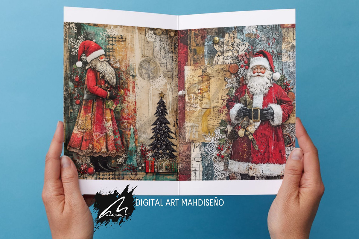Cute Xmas Santa Claus Journal Pages, a Person Illustration by Digital Art Mahdiseño (Photo 5 of 10)