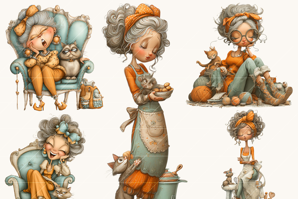 Whimsical Funny Lady Clipart, a Person Illustration by Design Scotch (Photo 6 of 8)