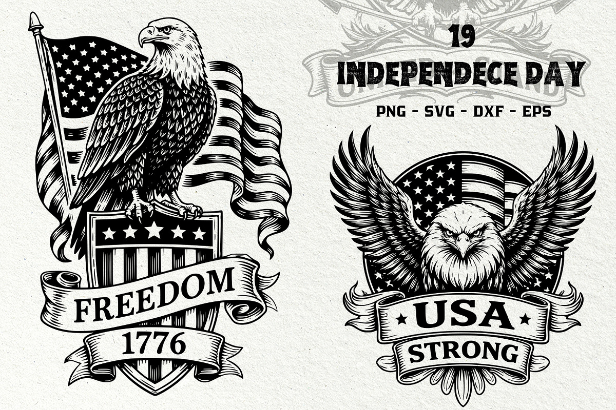 Independence Day Eagle Graphics, an Animal Illustration by DENIDigitalArtSudio (Photo 1 of 7)