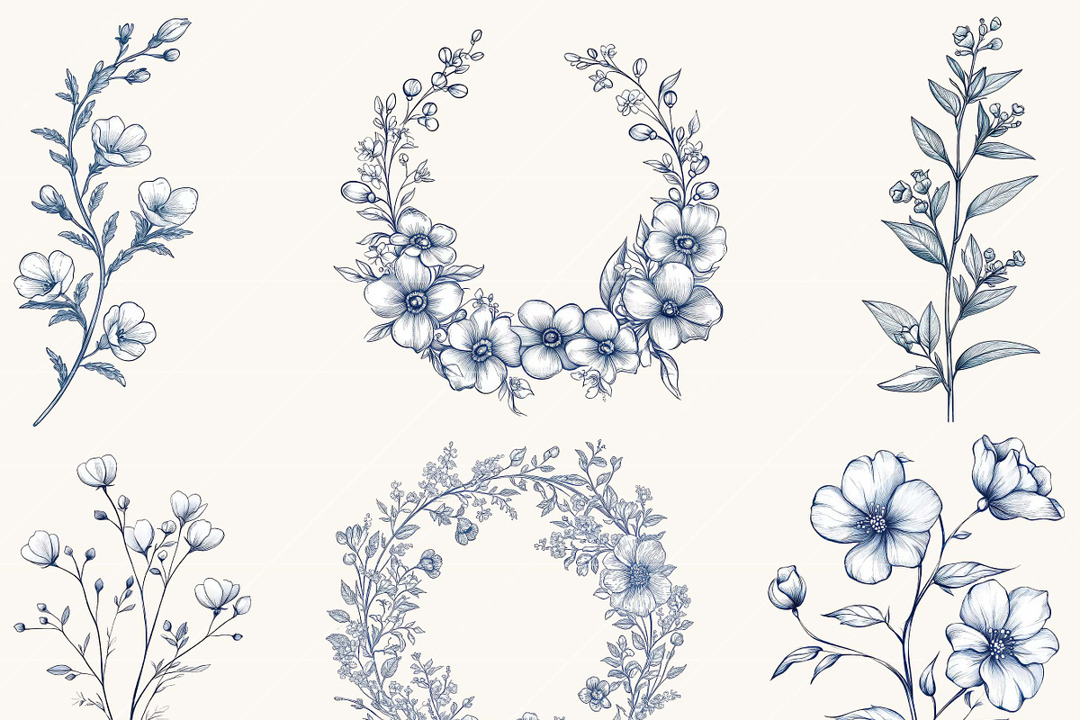 Botanical Frames Watercolor Clipart, a Decorative Illustration by SparkyDesignsUS (Photo 4 of 9)