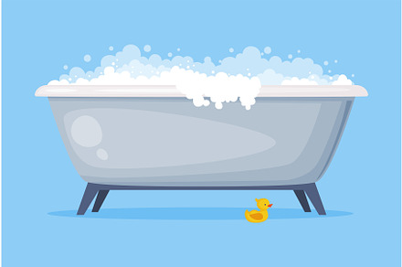 Cast Iron Bathtub on Foot Full of, an Object Graphic by TopVectors