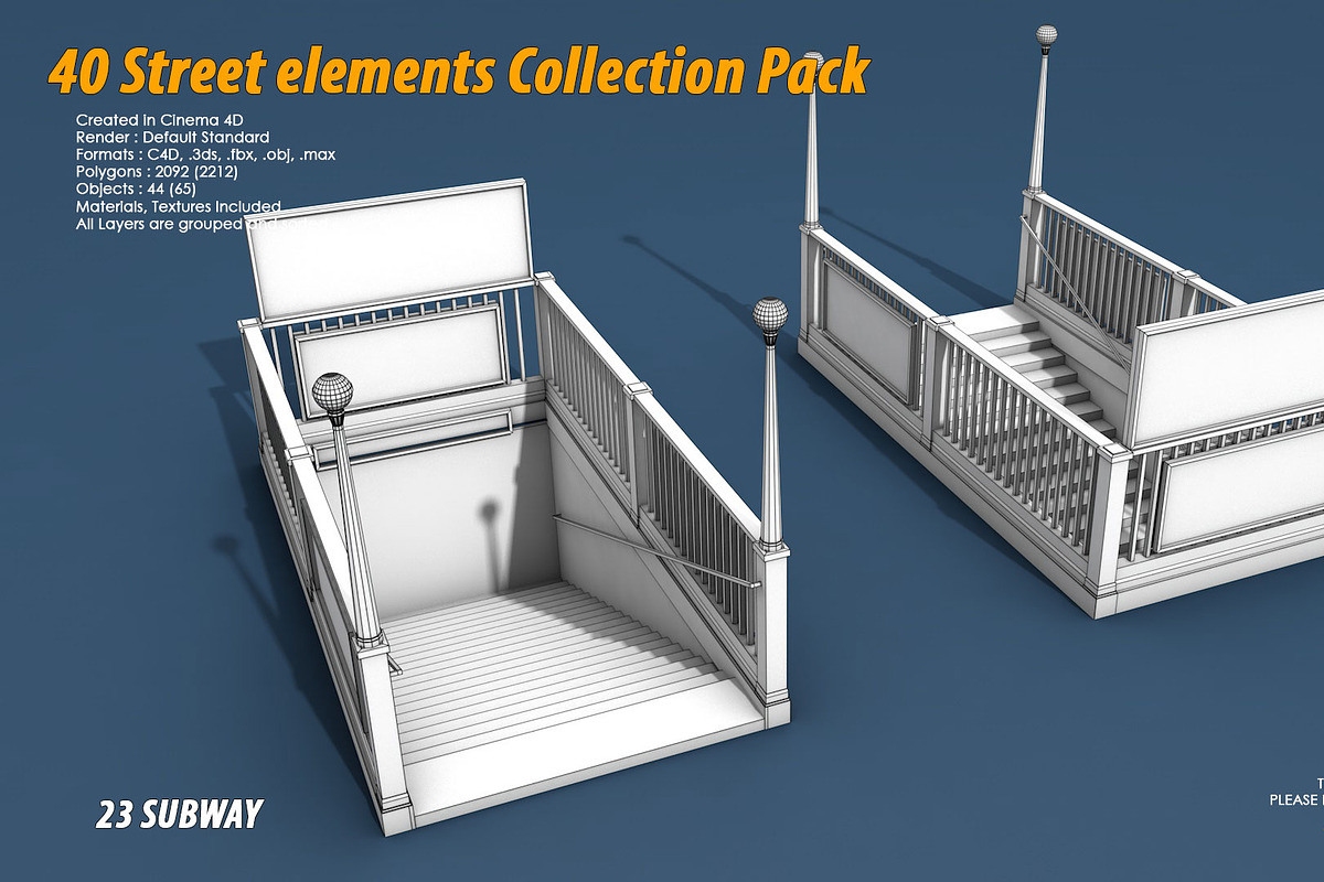 40 Street elements Collection Pack, an Architecture 3D Model by multimedia4ds (Photo 47 of 70)