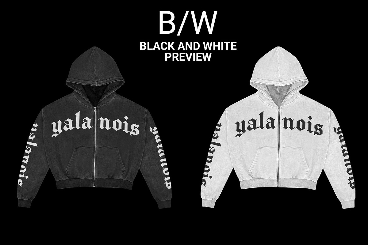 vintage cropped zip hoodie mockup, a Hoody Mockup by yalanois (Photo 2 of 5)